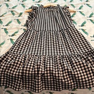 Maeve Black and White Gingham Dress
